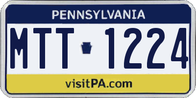PA license plate MTT1224
