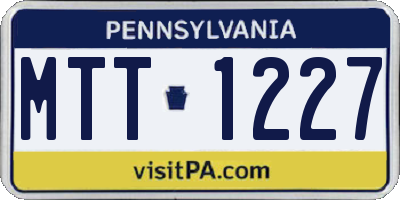 PA license plate MTT1227