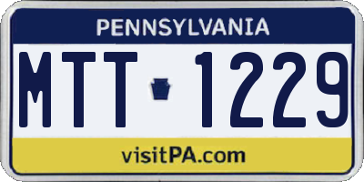 PA license plate MTT1229