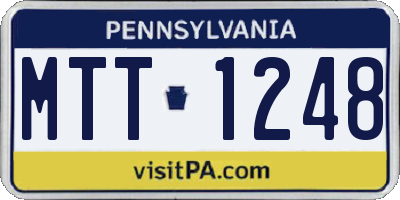 PA license plate MTT1248