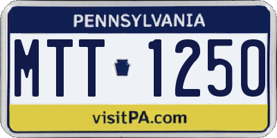 PA license plate MTT1250