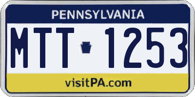 PA license plate MTT1253
