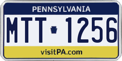 PA license plate MTT1256
