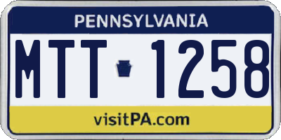 PA license plate MTT1258