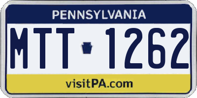 PA license plate MTT1262