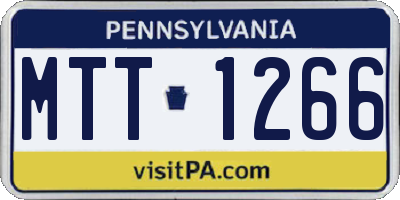 PA license plate MTT1266