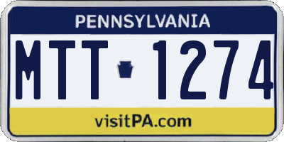 PA license plate MTT1274