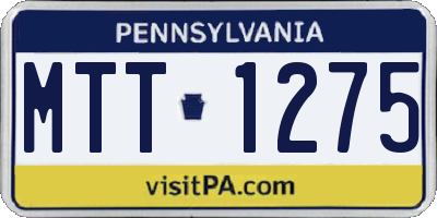 PA license plate MTT1275