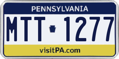 PA license plate MTT1277