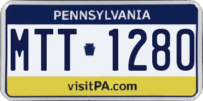 PA license plate MTT1280