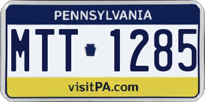 PA license plate MTT1285