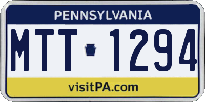 PA license plate MTT1294