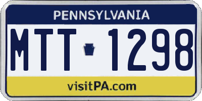 PA license plate MTT1298