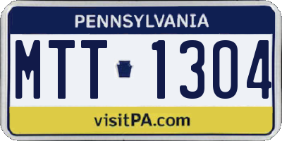 PA license plate MTT1304