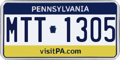 PA license plate MTT1305