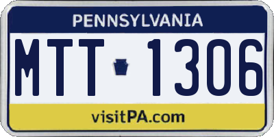 PA license plate MTT1306