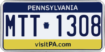 PA license plate MTT1308