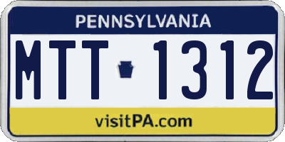 PA license plate MTT1312