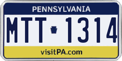 PA license plate MTT1314