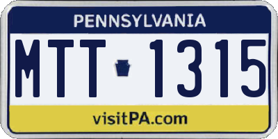 PA license plate MTT1315