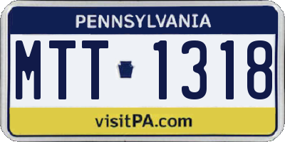 PA license plate MTT1318