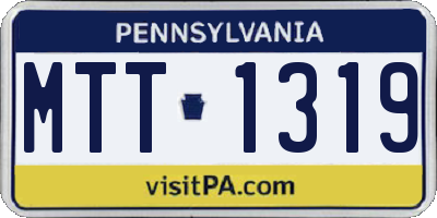 PA license plate MTT1319