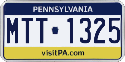 PA license plate MTT1325