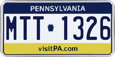 PA license plate MTT1326