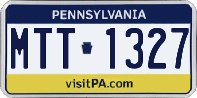 PA license plate MTT1327