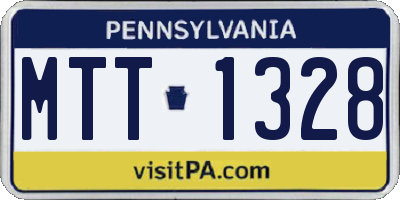 PA license plate MTT1328