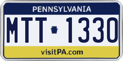PA license plate MTT1330