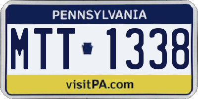 PA license plate MTT1338