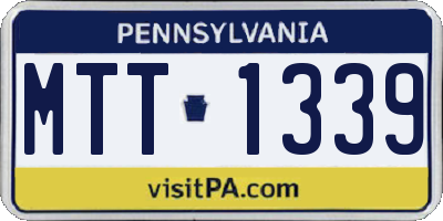 PA license plate MTT1339