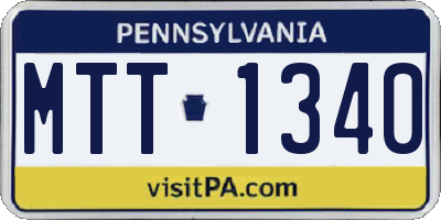 PA license plate MTT1340