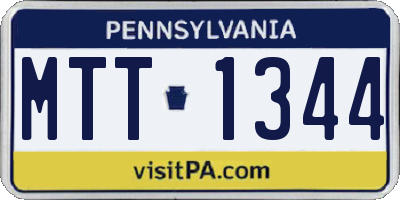 PA license plate MTT1344