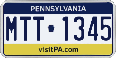 PA license plate MTT1345