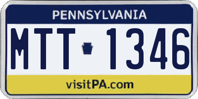 PA license plate MTT1346