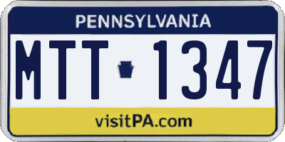 PA license plate MTT1347