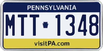 PA license plate MTT1348