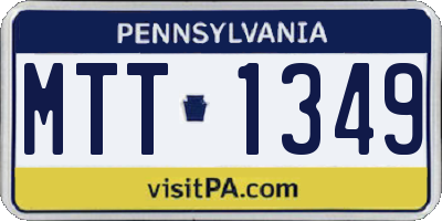 PA license plate MTT1349