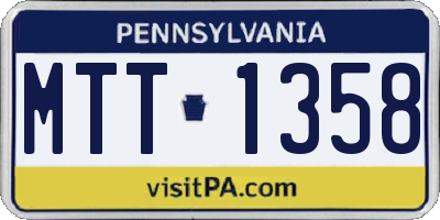 PA license plate MTT1358