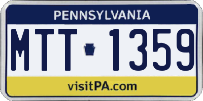 PA license plate MTT1359