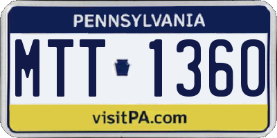 PA license plate MTT1360