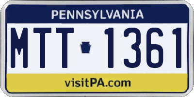 PA license plate MTT1361