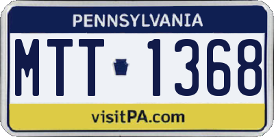 PA license plate MTT1368
