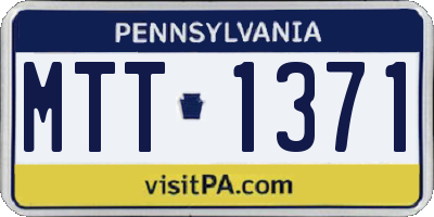 PA license plate MTT1371