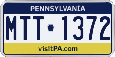 PA license plate MTT1372