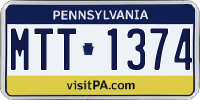 PA license plate MTT1374