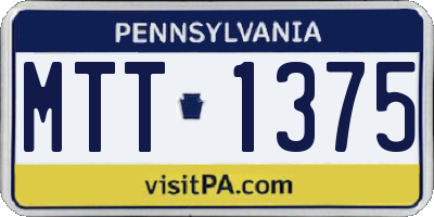 PA license plate MTT1375