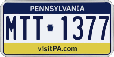 PA license plate MTT1377